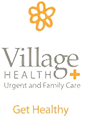 A logo of village health plus light and family care.